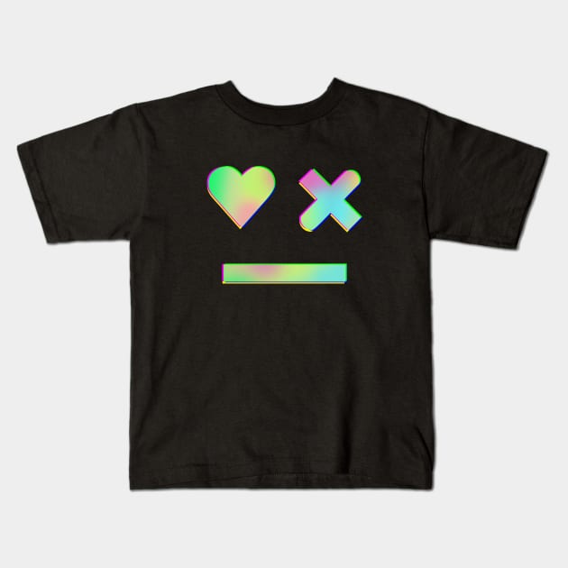 Love Death Robots Inspired LDR Face [Hologram style] Kids T-Shirt by teresacold